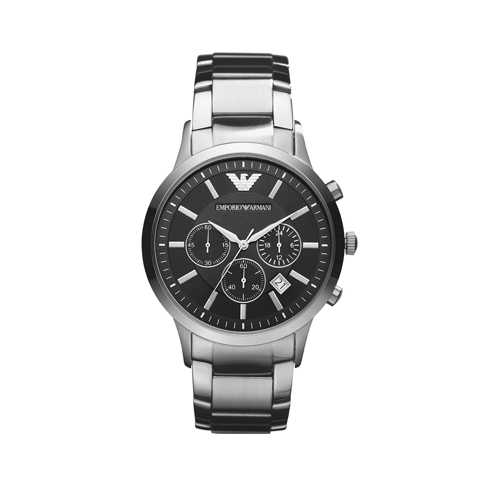 Emporio Armani Men's Stainless Steel Round Chronograph Bracelet Watch
