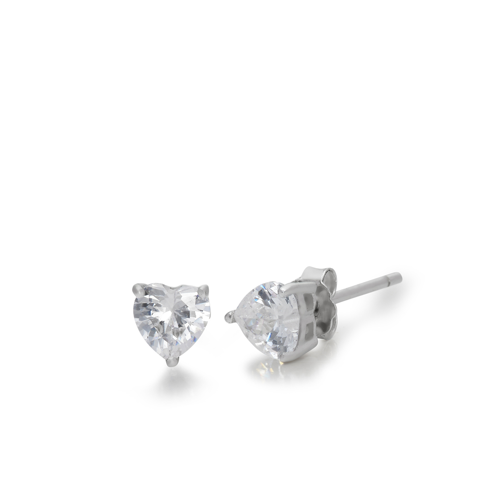 Sterling Silver Heart Stud Earrings