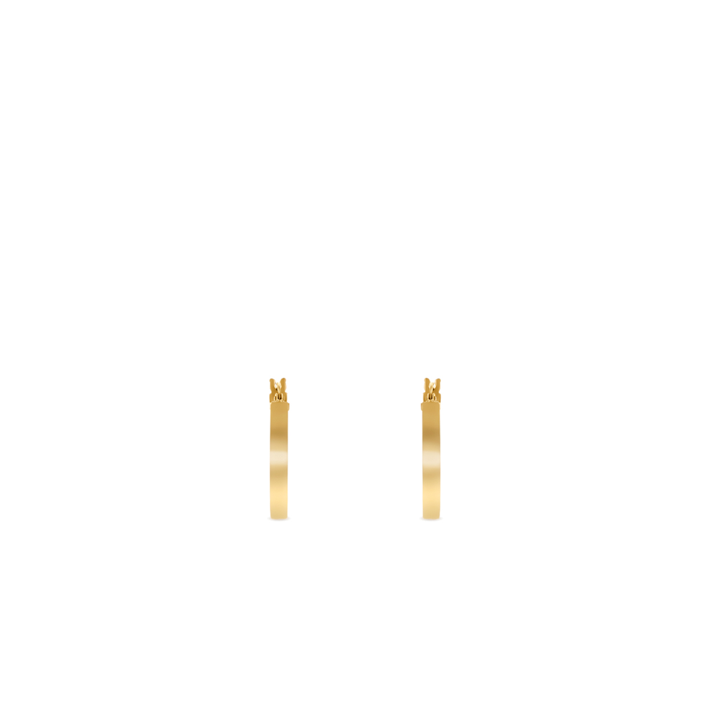 Yellow Gold Square Tube Hoops