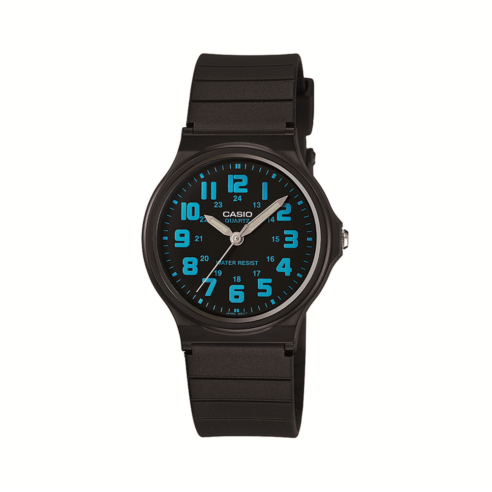 Casio Standard Black & Blue 3-Hand  Resin Watch