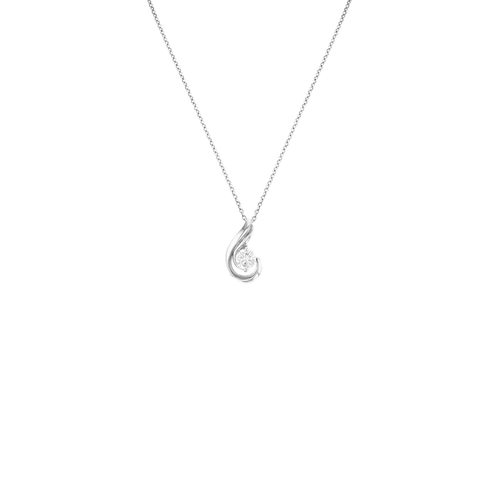 Sterling Silver & Cubic Zirconia Wave Pendant