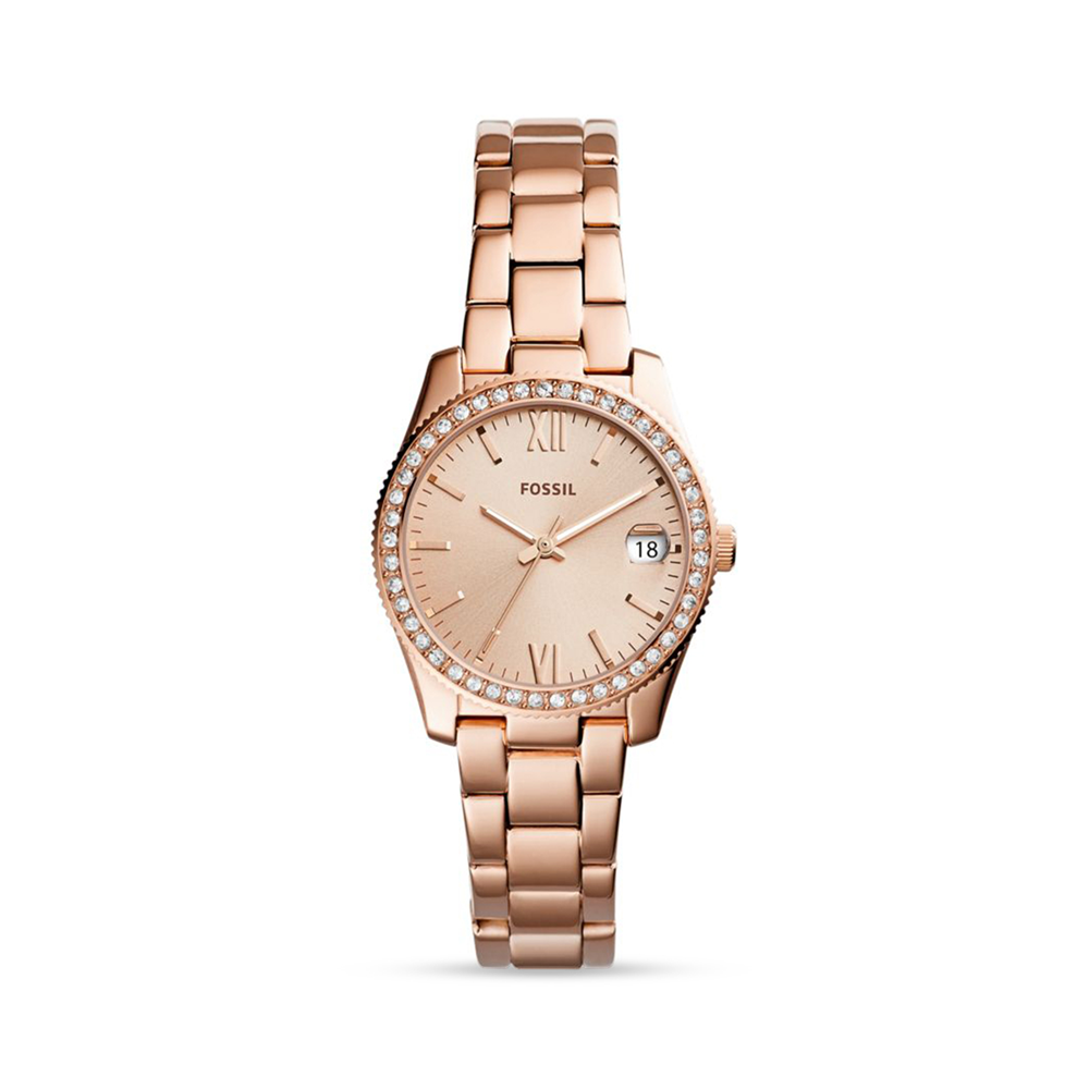 Fossil Women's  Scarlette Three-Hand Date Rose Toned Watch