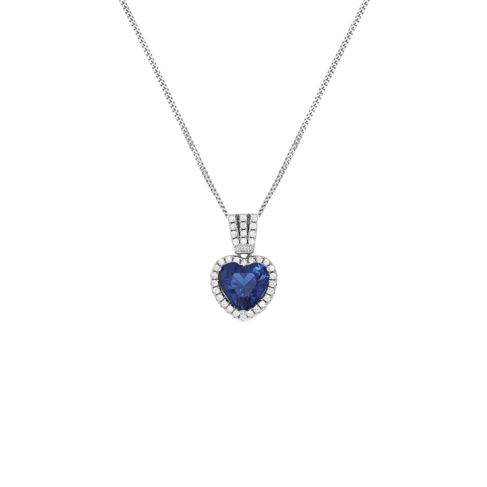 Sterling Silver Cubic Zirconia Heart Pendant