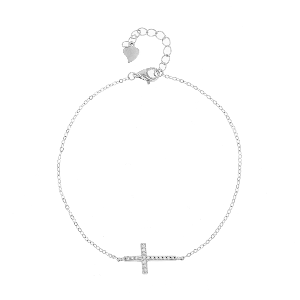 Sterling Silver Cross Bracelet