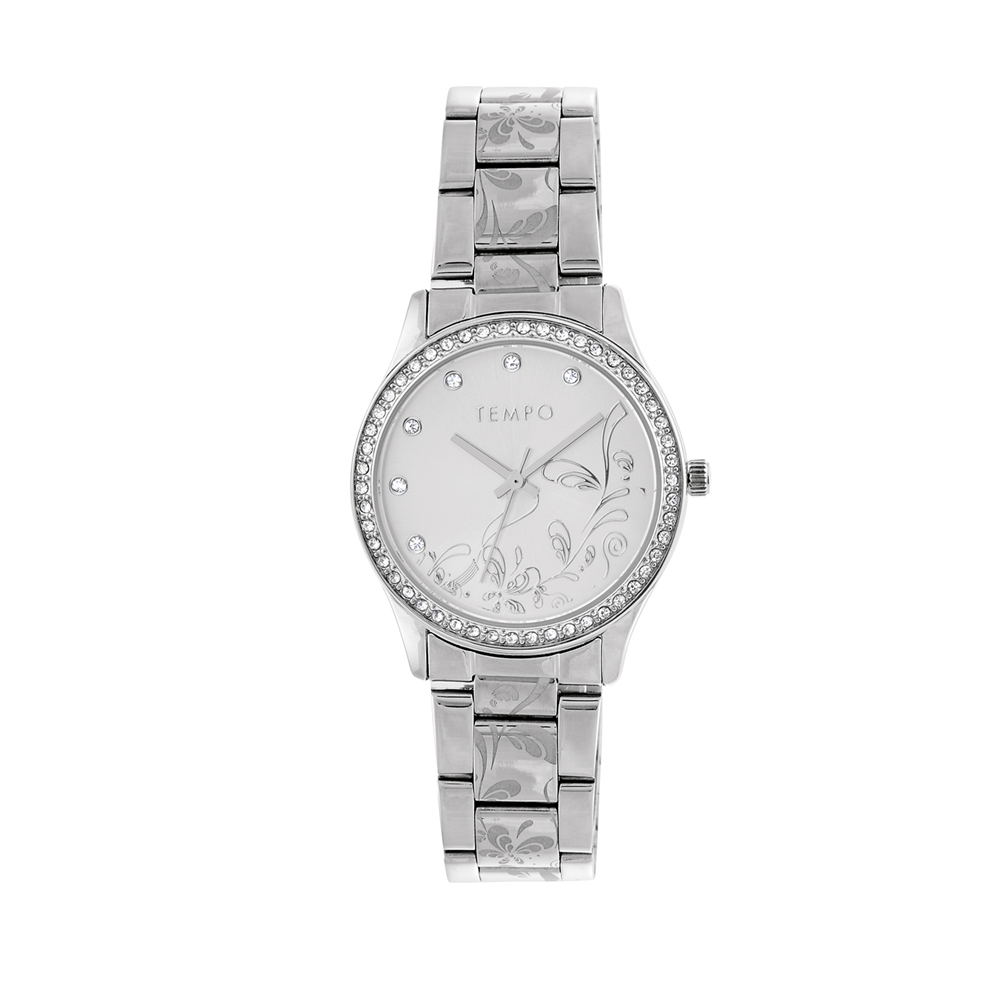 Tempo Ladies Silver Tone Bracelet Watch