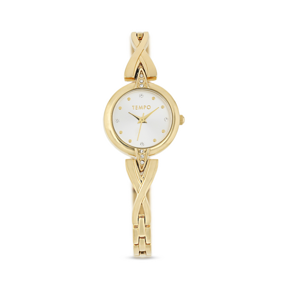 Tempo Ladies Gold toned Bangle Watch
