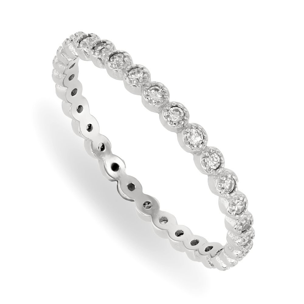 Sterling Silver Cubic Zirconia Dainty Ring