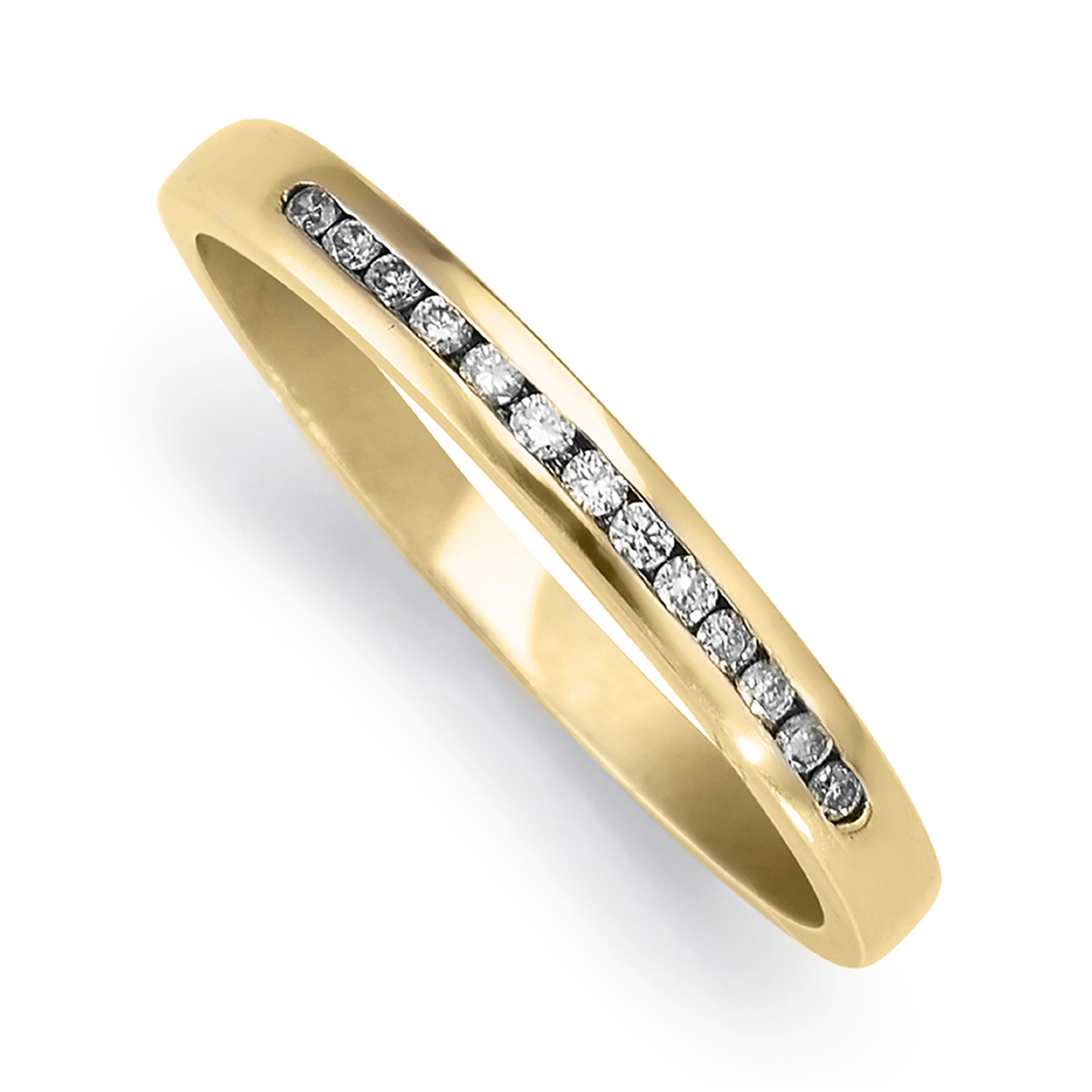 9ct Yellow Gold 0.13ct Diamond Channel Set Eternity Ring