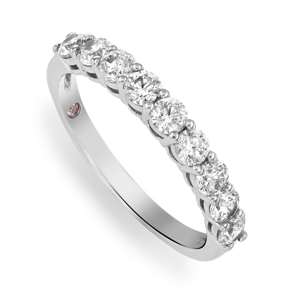 Cheté Sterling Silver with Platinum finish Diamondlite Cubic Zirconia Anniversary Ring
