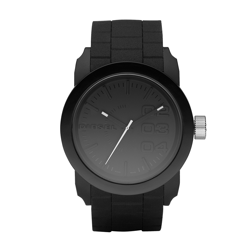 Diesel Men's Double Down Black Silicone Watch