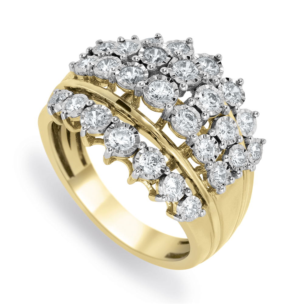 9ct Yellow Gold 1ct Diamond Grand Duchess Ring