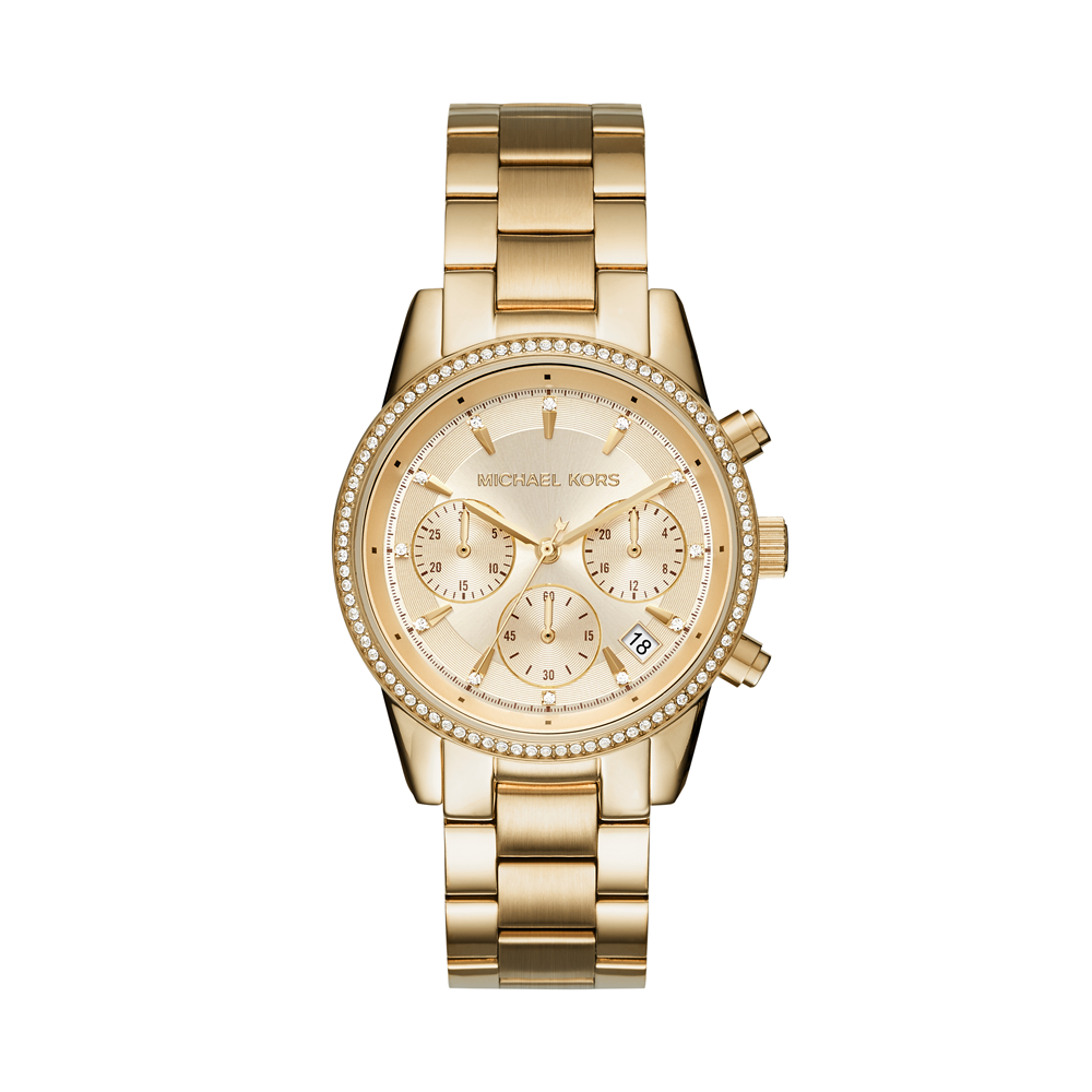 Michael Kors Ladies Ritz Gold Tone Bracelet Watch