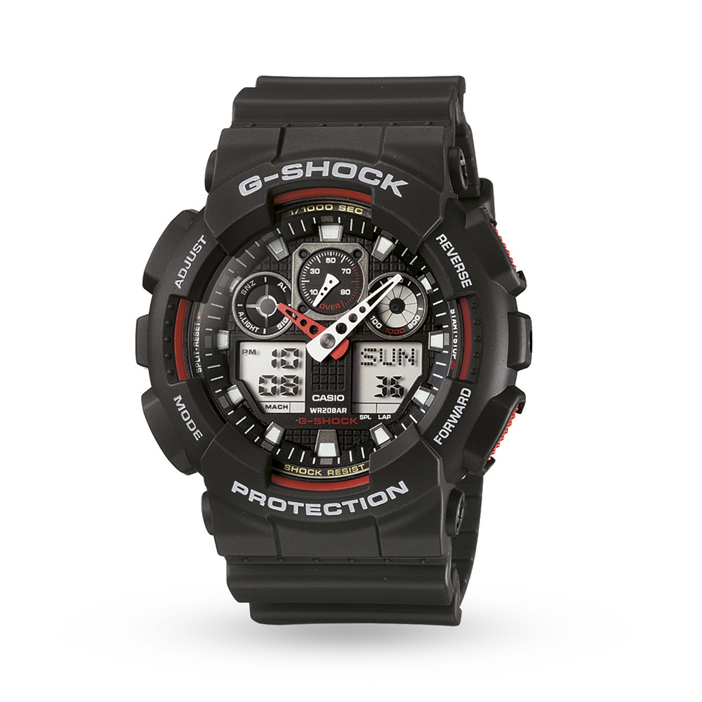 Casio Gshock Black & Red Trim Anadigi Watch