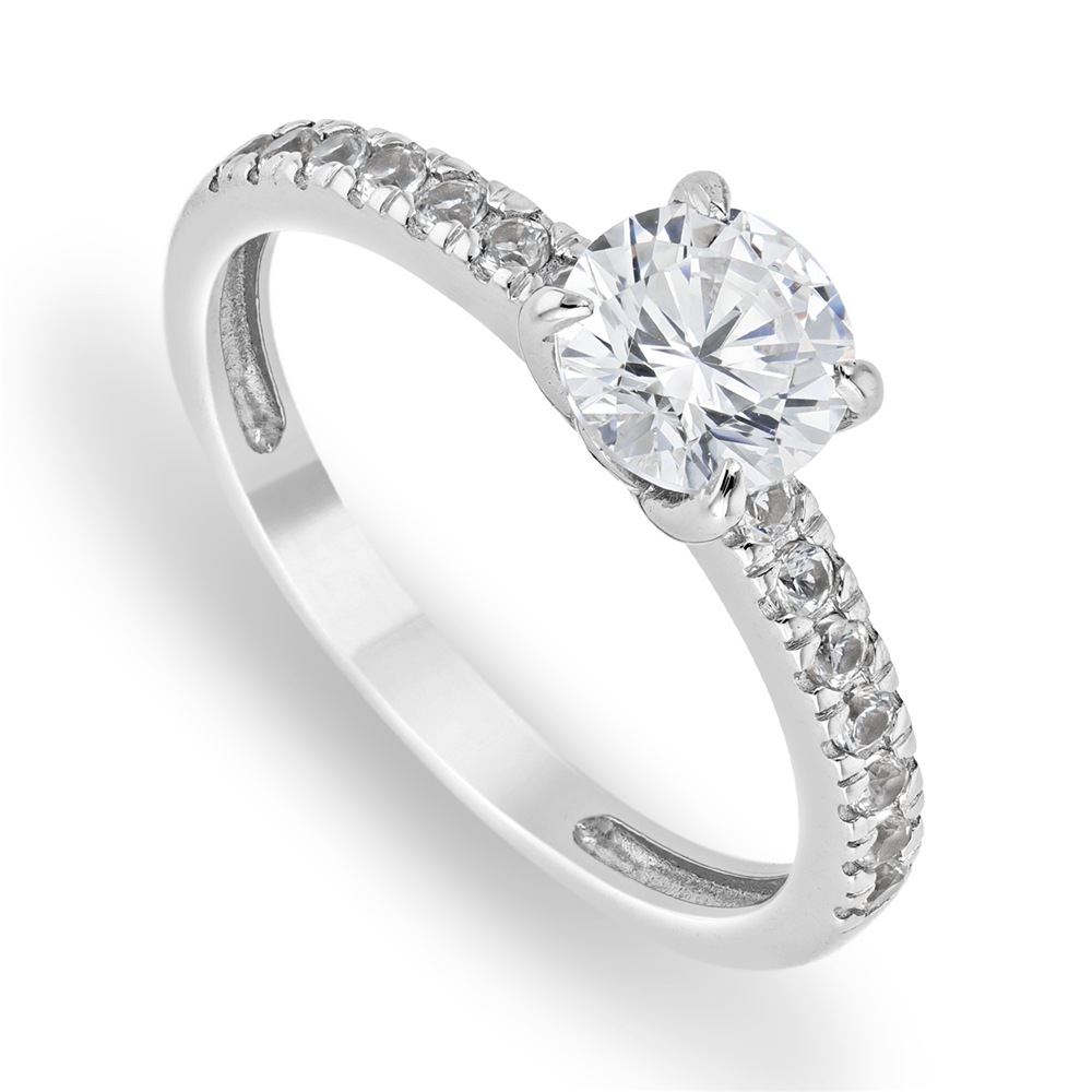White Gold Moissanite Women’s Solitaire Ring