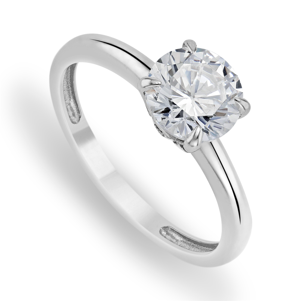 White Gold Moissanite Solitaire Ring