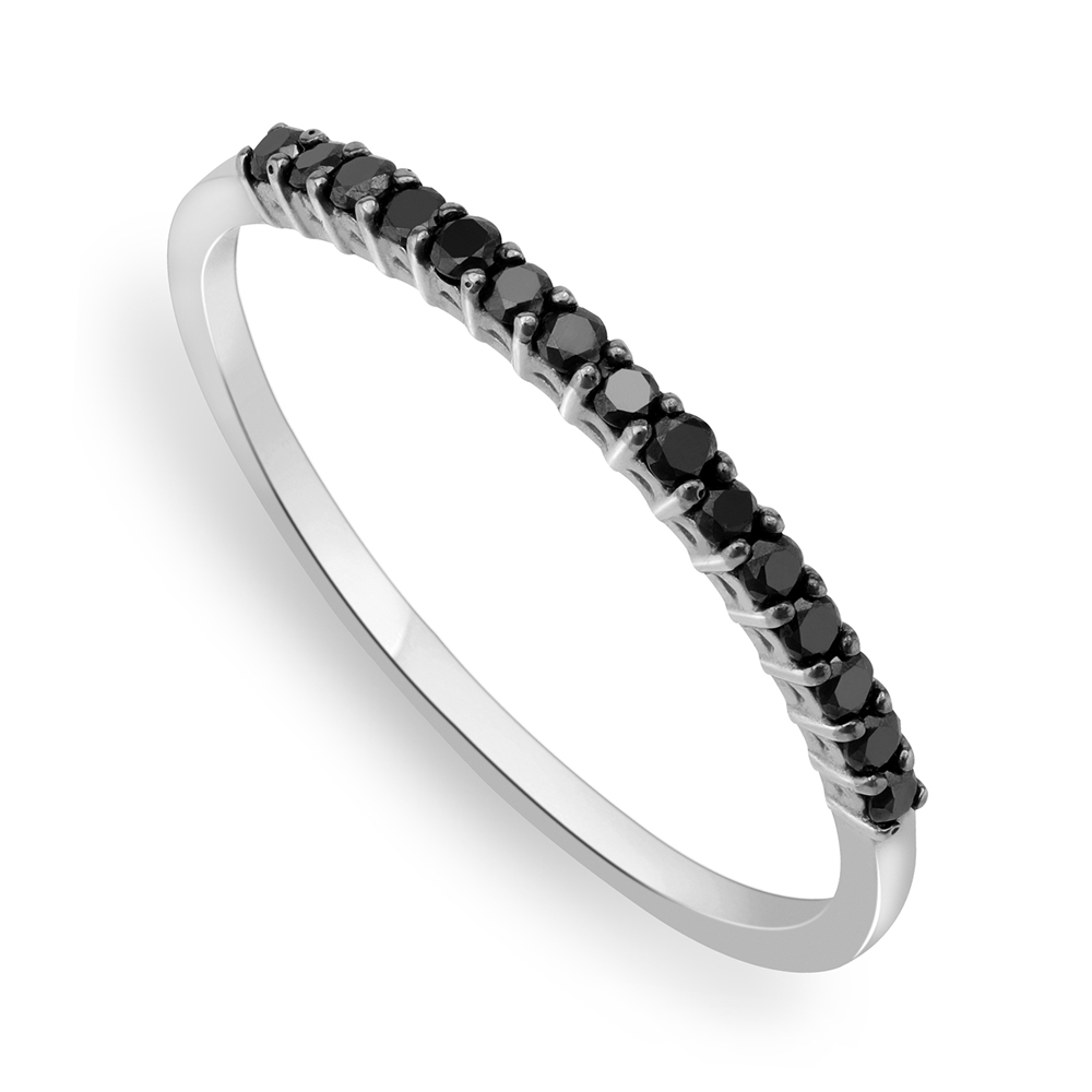 White Gold 0.15ct Black Diamond Eternity Ring