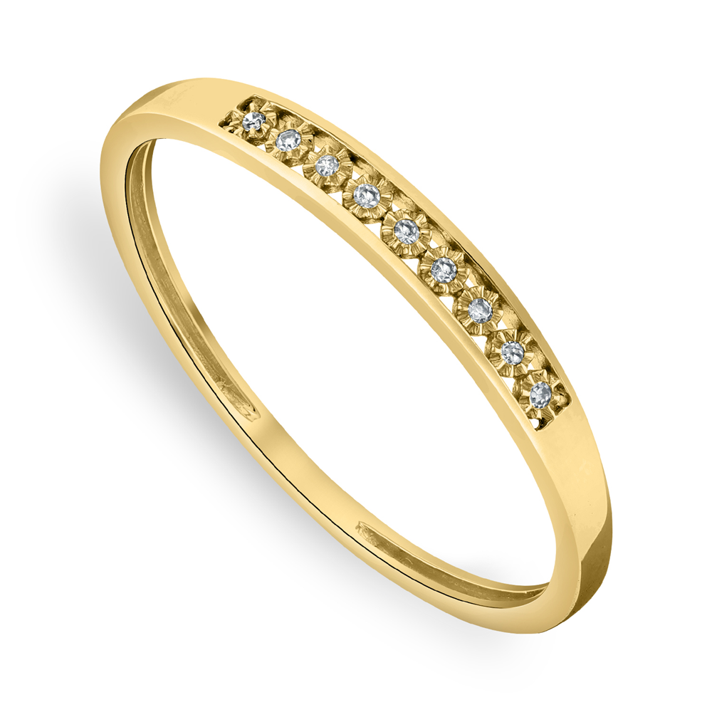 Yellow Gold 0.016ct Diamond Channel Eternity Ring