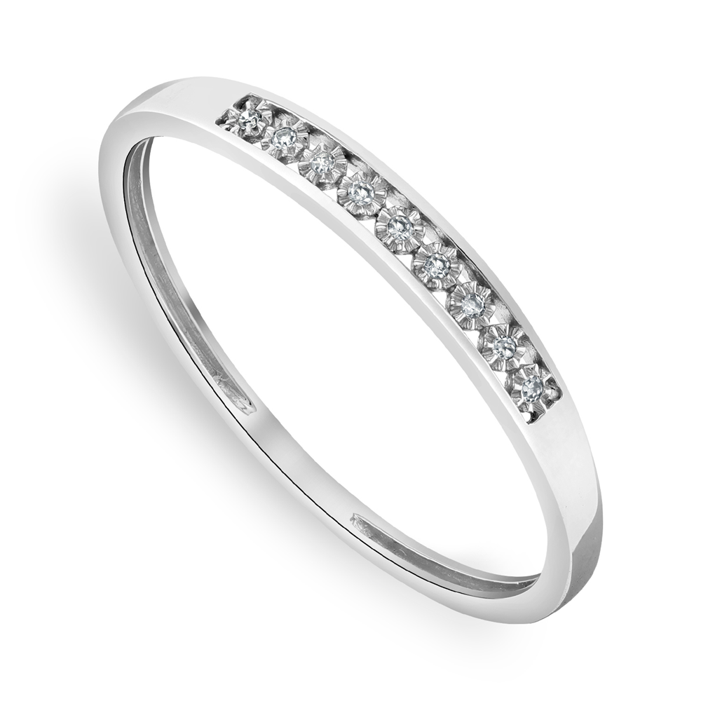 White Gold 0.016ct Diamond Channel Eternity Ring