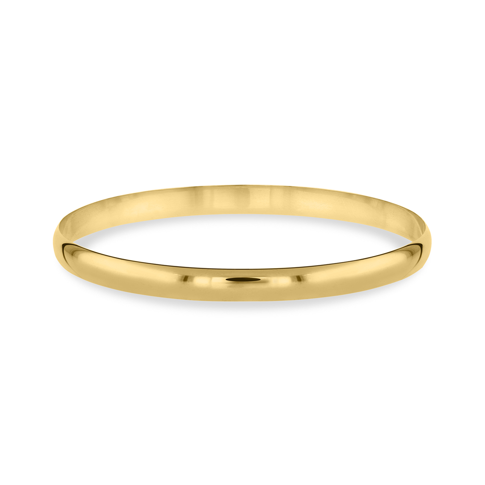 Yellow Gold C-Shaped 6mm Bangle