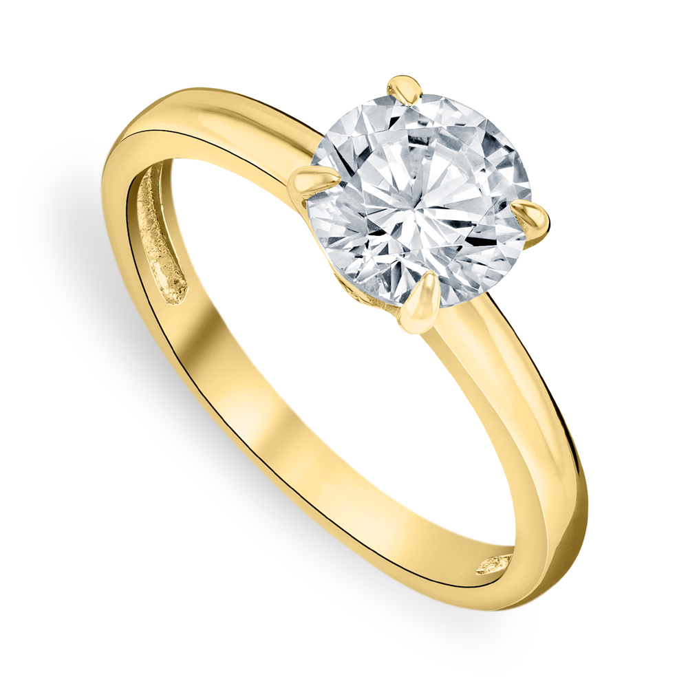Yellow Gold Moissanite Solitaire Women’s Ring