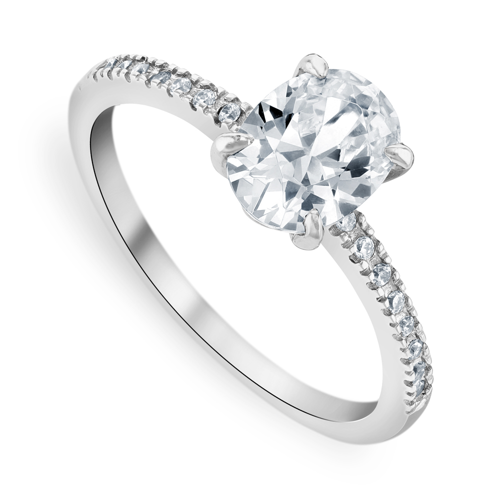 White Gold Moissanite Oval Women’s Ring