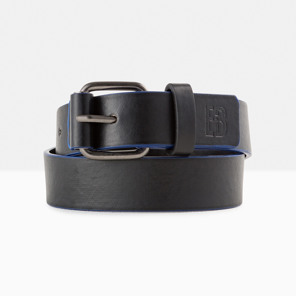 Boys' Black Belt With Colour Edging
