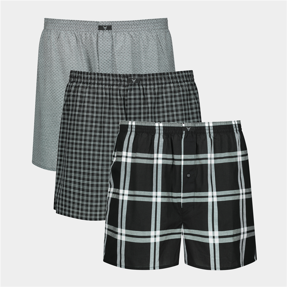 Exact Men's Black & White 3-Pack Boxer Shorts
