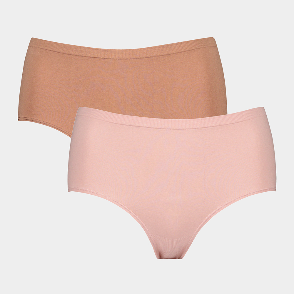 Exact Women's Nude & Pink 2-Pack Seamless Brazilian Underwear