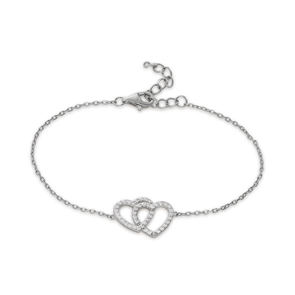 Sterling Silver Linked Heart Bracelet