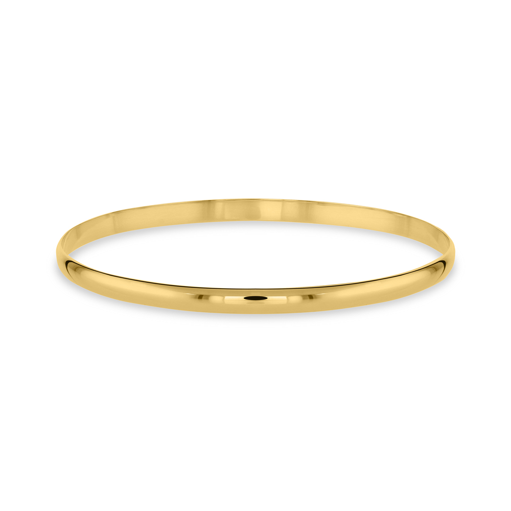 Yellow Gold C-Shaped 4mm Bangle