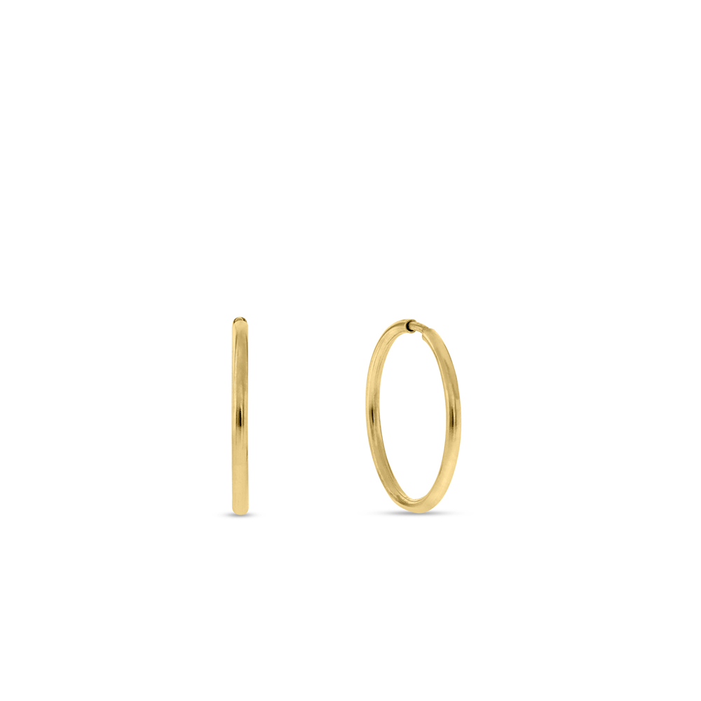 Yellow Gold, Classic 12mm Sleeper Earrings