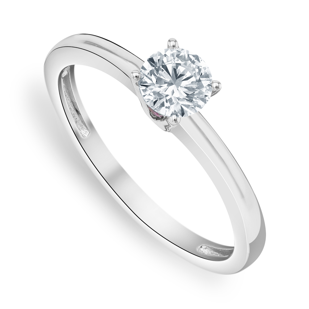 White Gold 0.50ct Moissanite Solitaire Women’s Ring