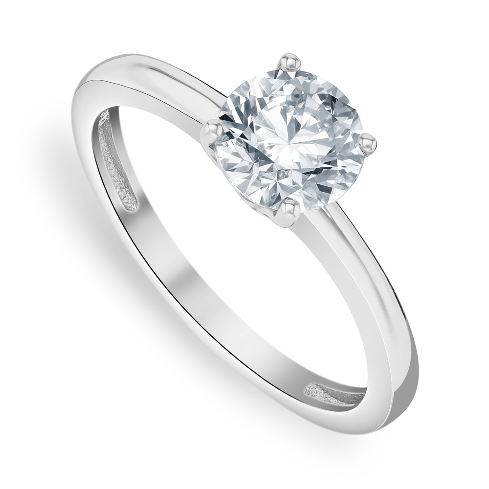 White Gold 1ct Moissanite Solitaire Women’s Ring