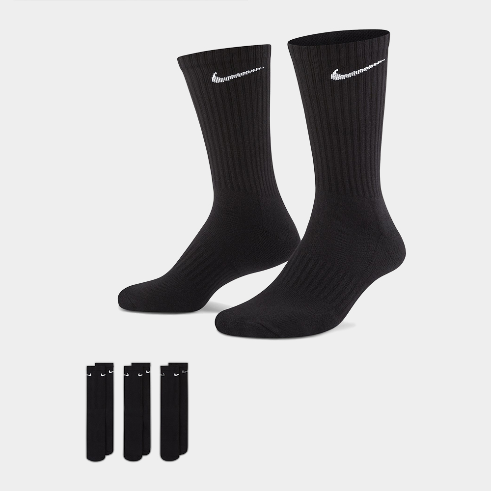 Nike 3-Pack Everyday Black Crew Socks