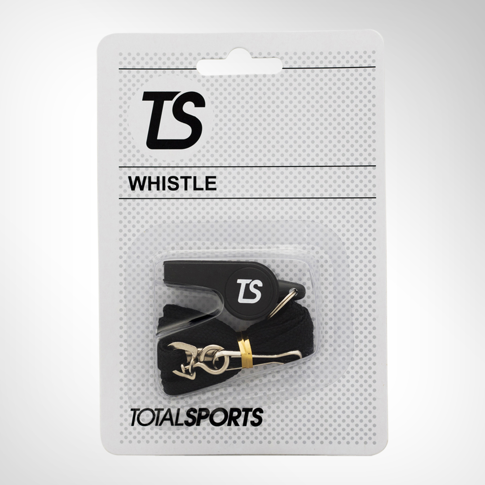 Totalsports Black Whistle with Lanyard