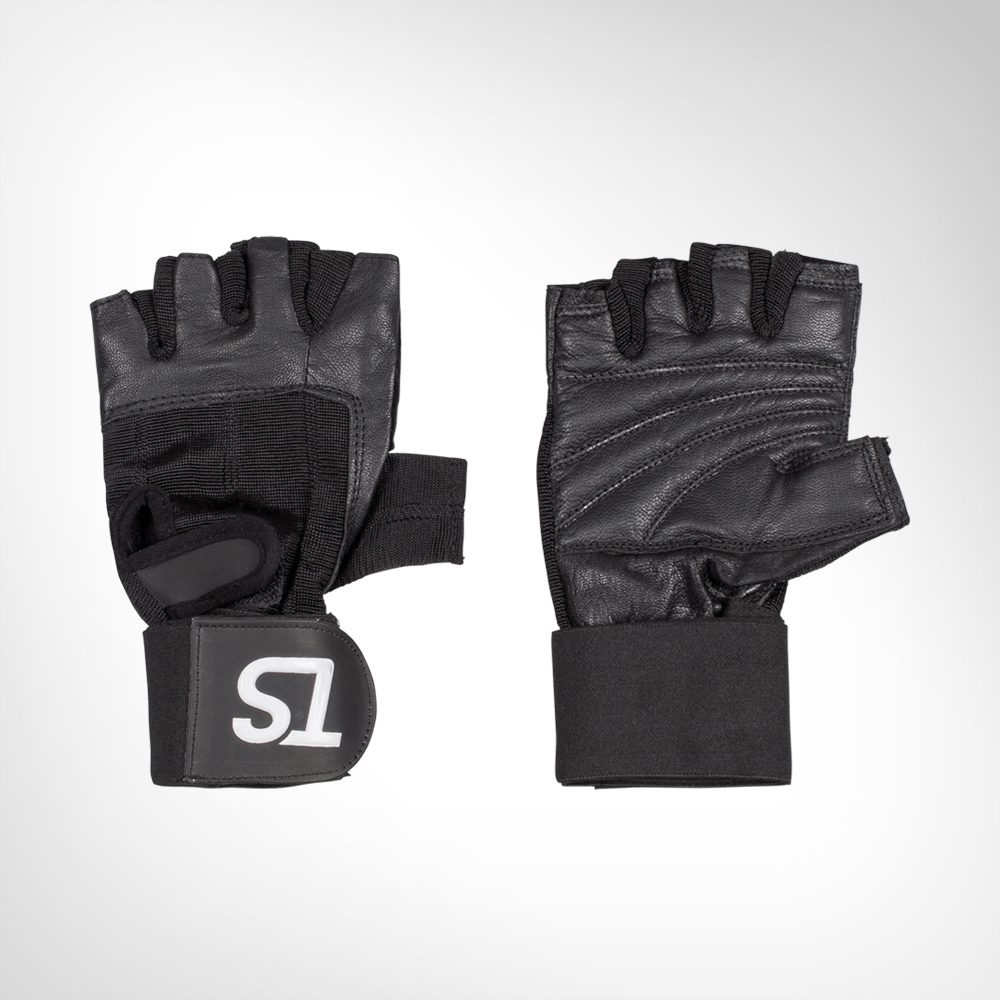 TS Weightlifting Wrist Strap Leather Gloves
