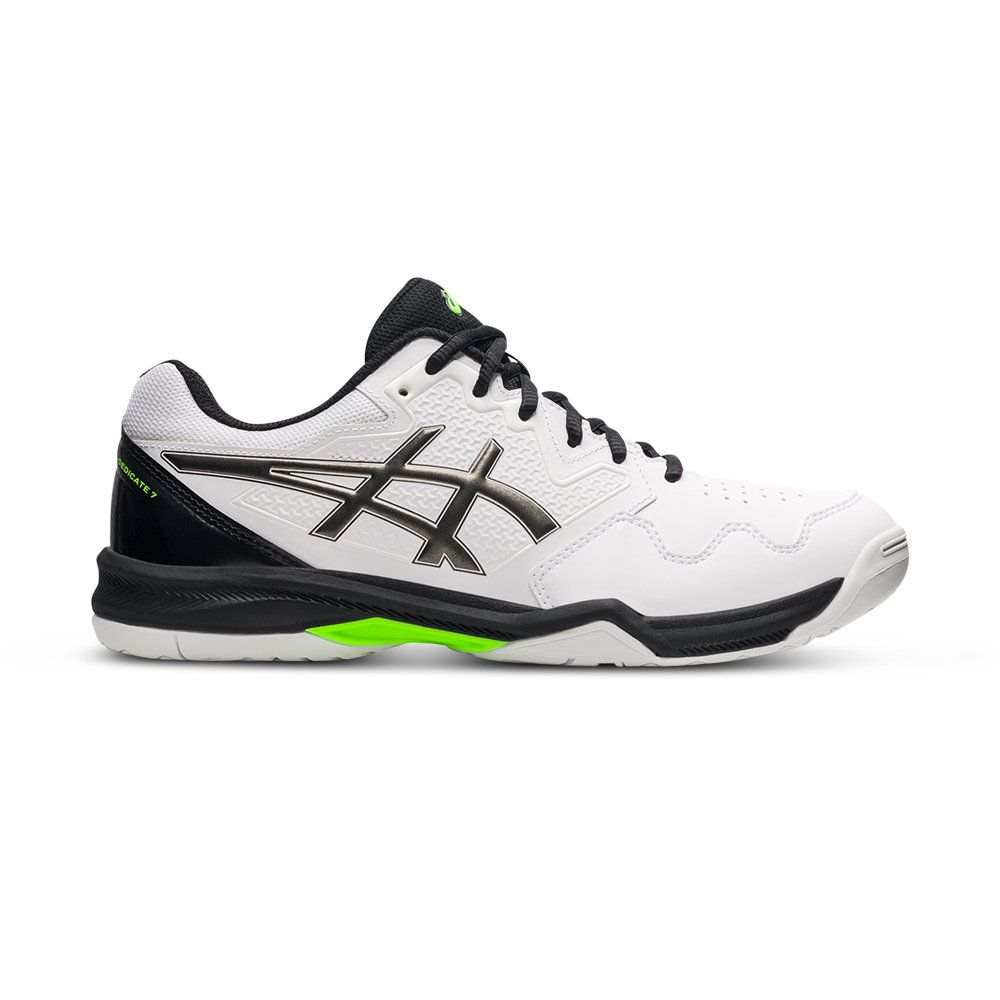 Men's Asics Gel-Dedicate 7 White/Black/Green Shoe