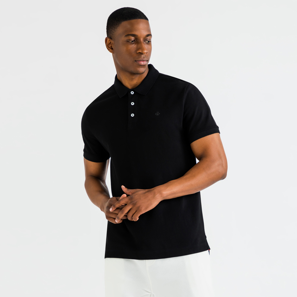 TS Mens Pique Black Golfer