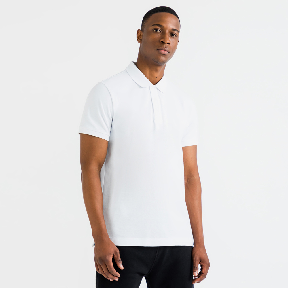 TS Mens White Pique Golfer