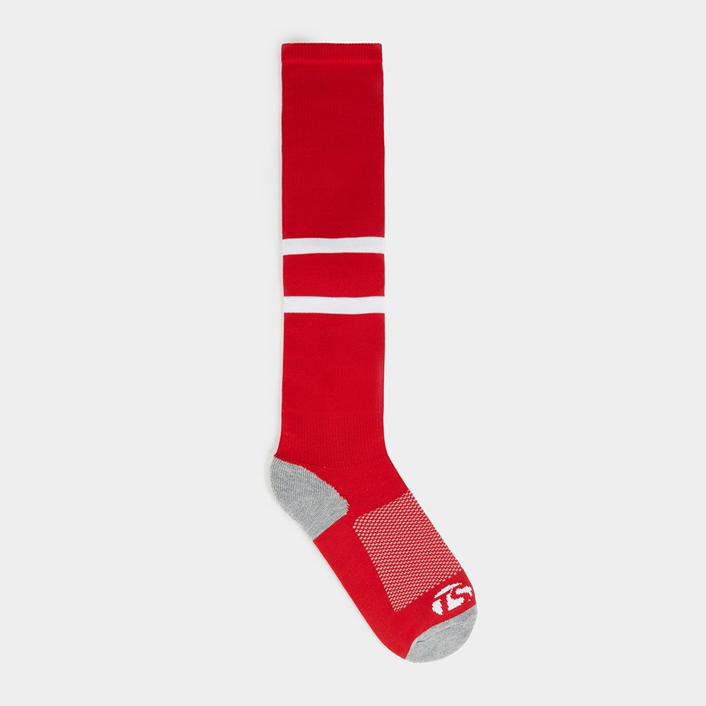 TS Non-slip Red/White Football Socks