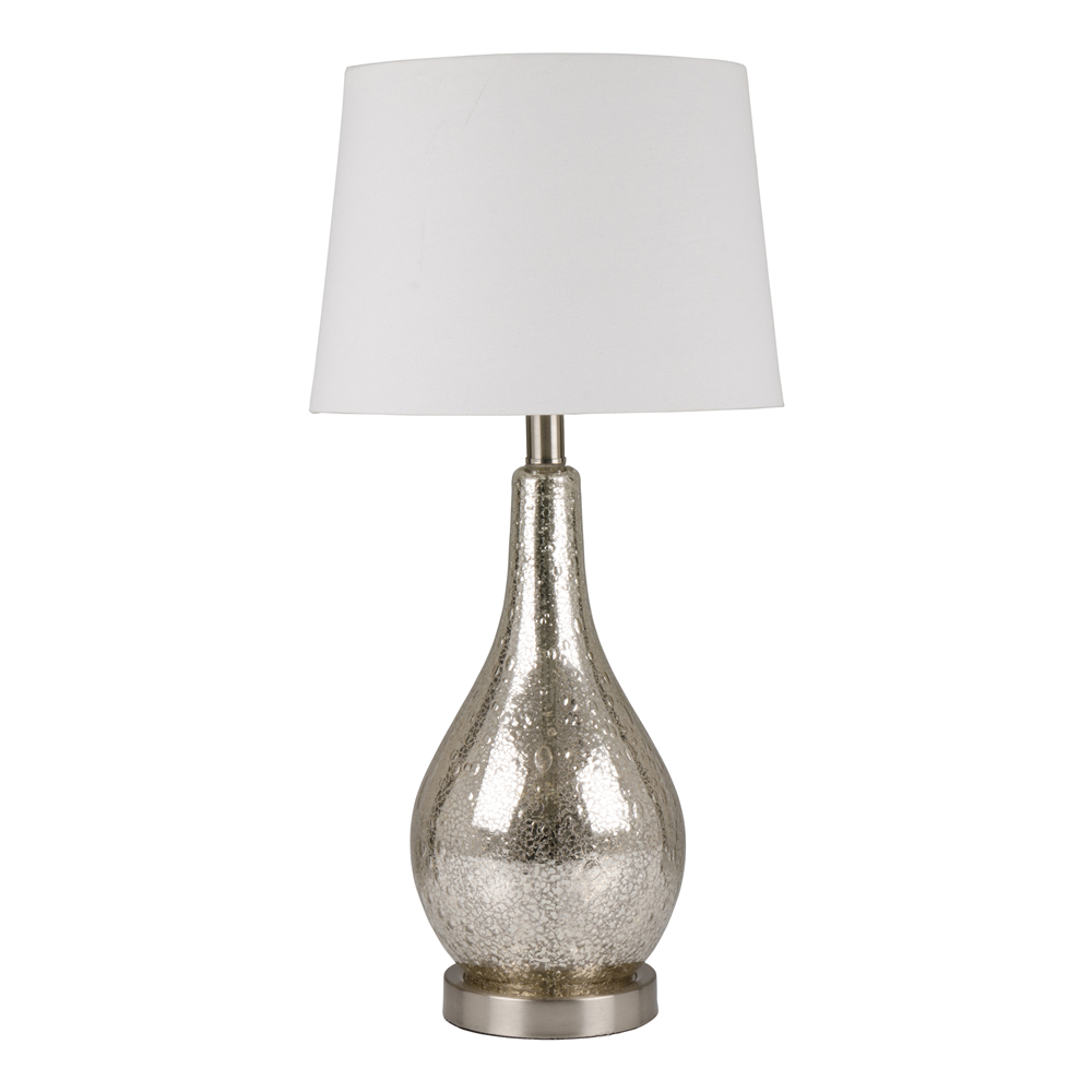 Table Lamp Mercury Glass With White Shade