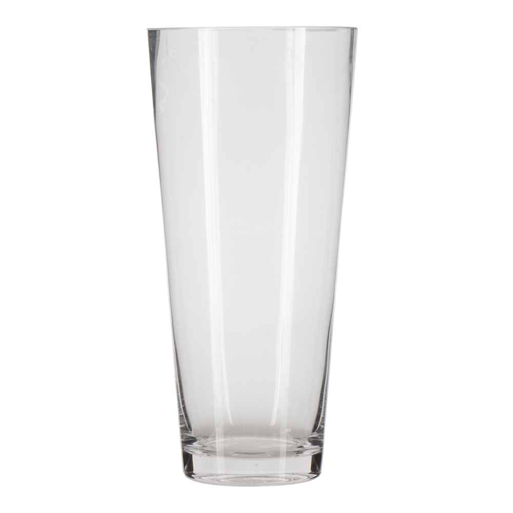 vase glass v trim 30x15cm