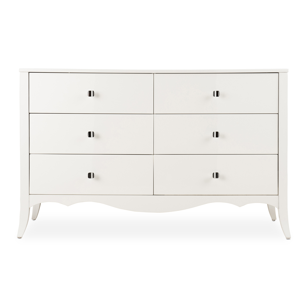 Scarlet 6 Drawer Chest White Lacquer