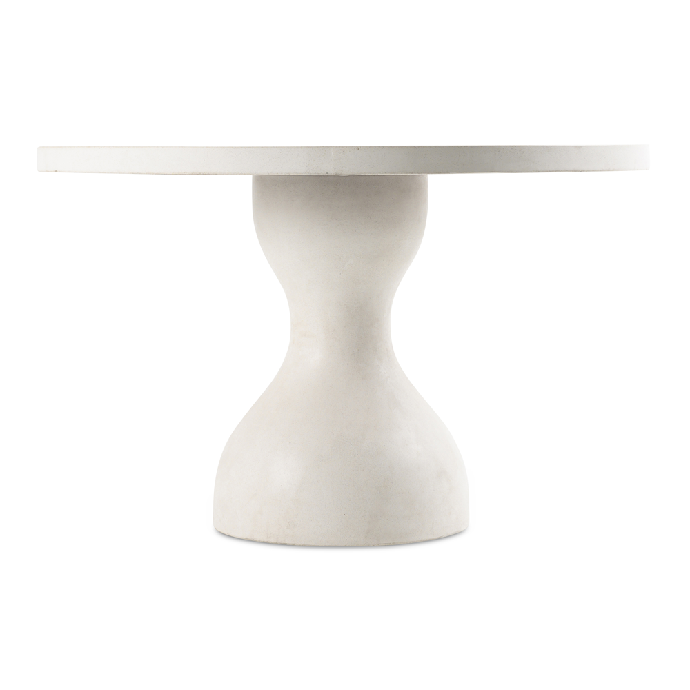 parrot dining table round concrete ivory 122cm