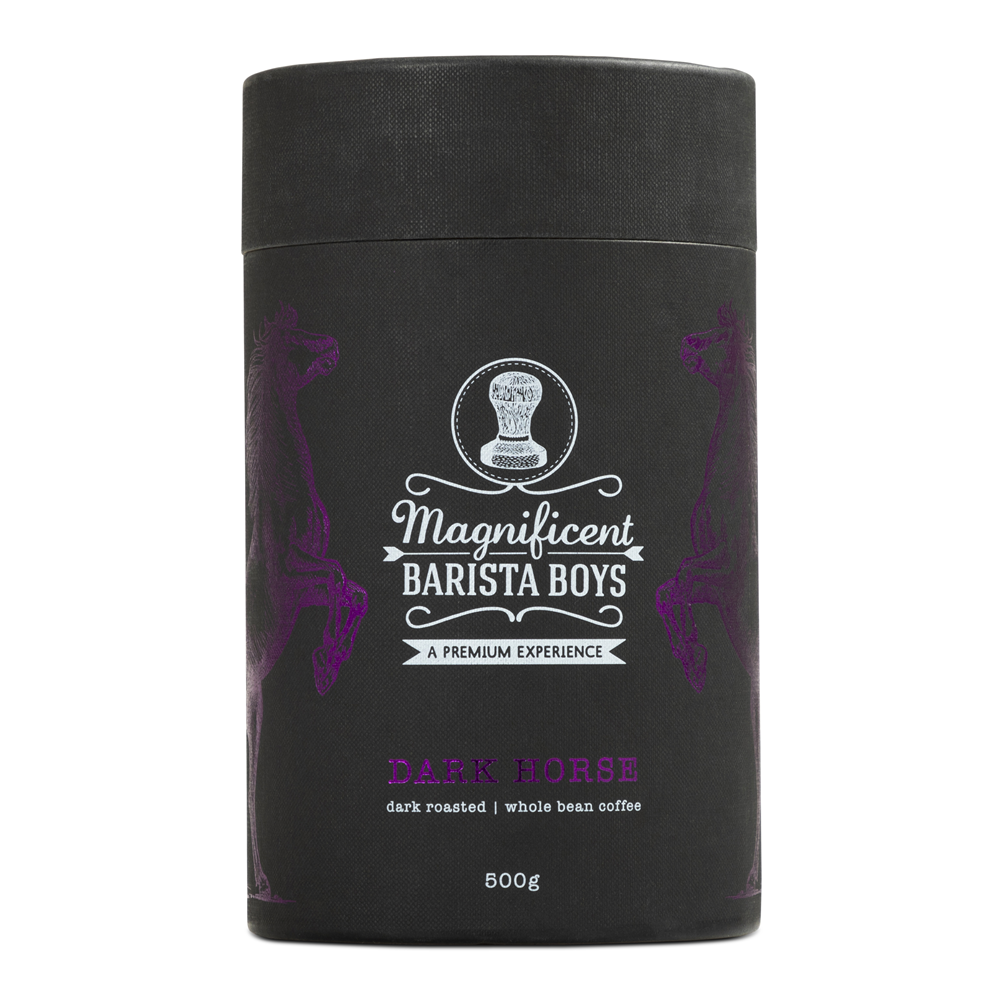 Magnificent Barista Boys Dark Horse Coffee Beans Tube 500g