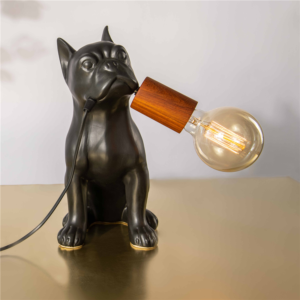 Rialheim Frenchie Table Lamp Matt Black Right