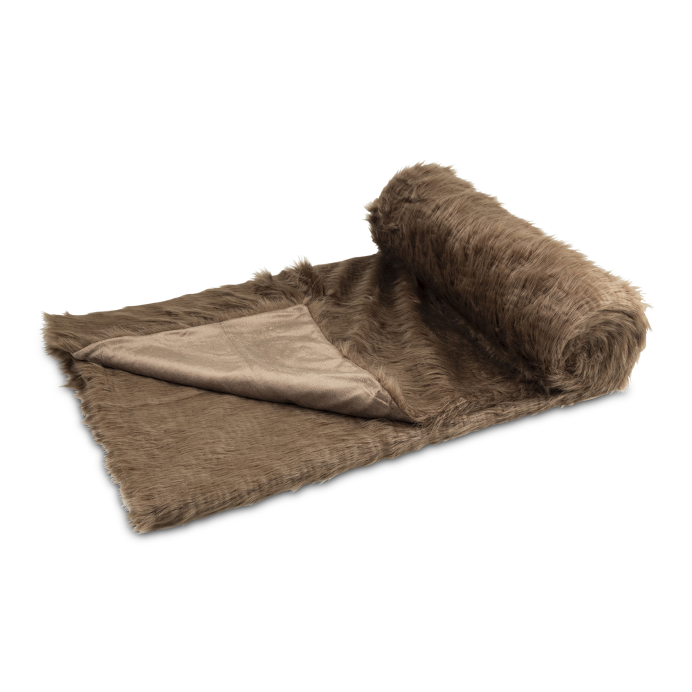 blanket faux fur plush chocolate 180x200cm