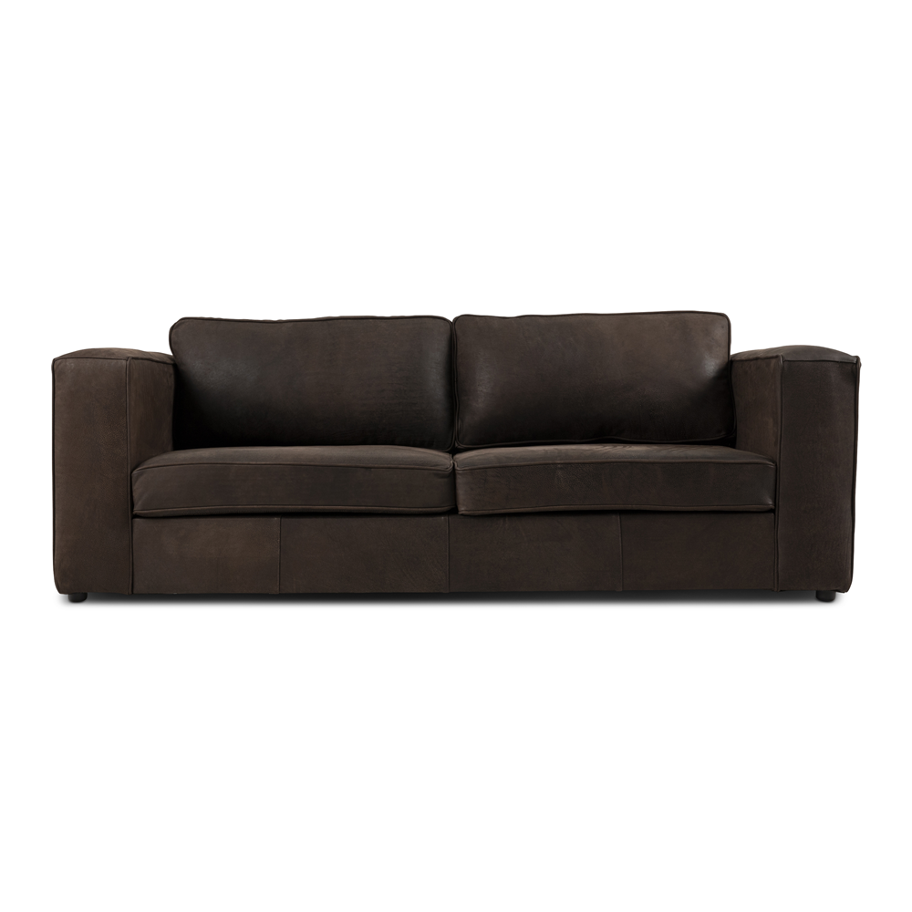 Huxley 3 Seater Couch Leather Sylvana Ginger