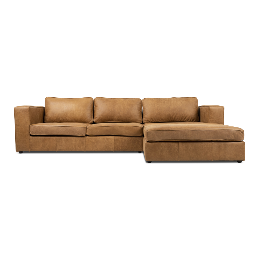 Huxley Corner Couch Kalahari Leather Charcoal