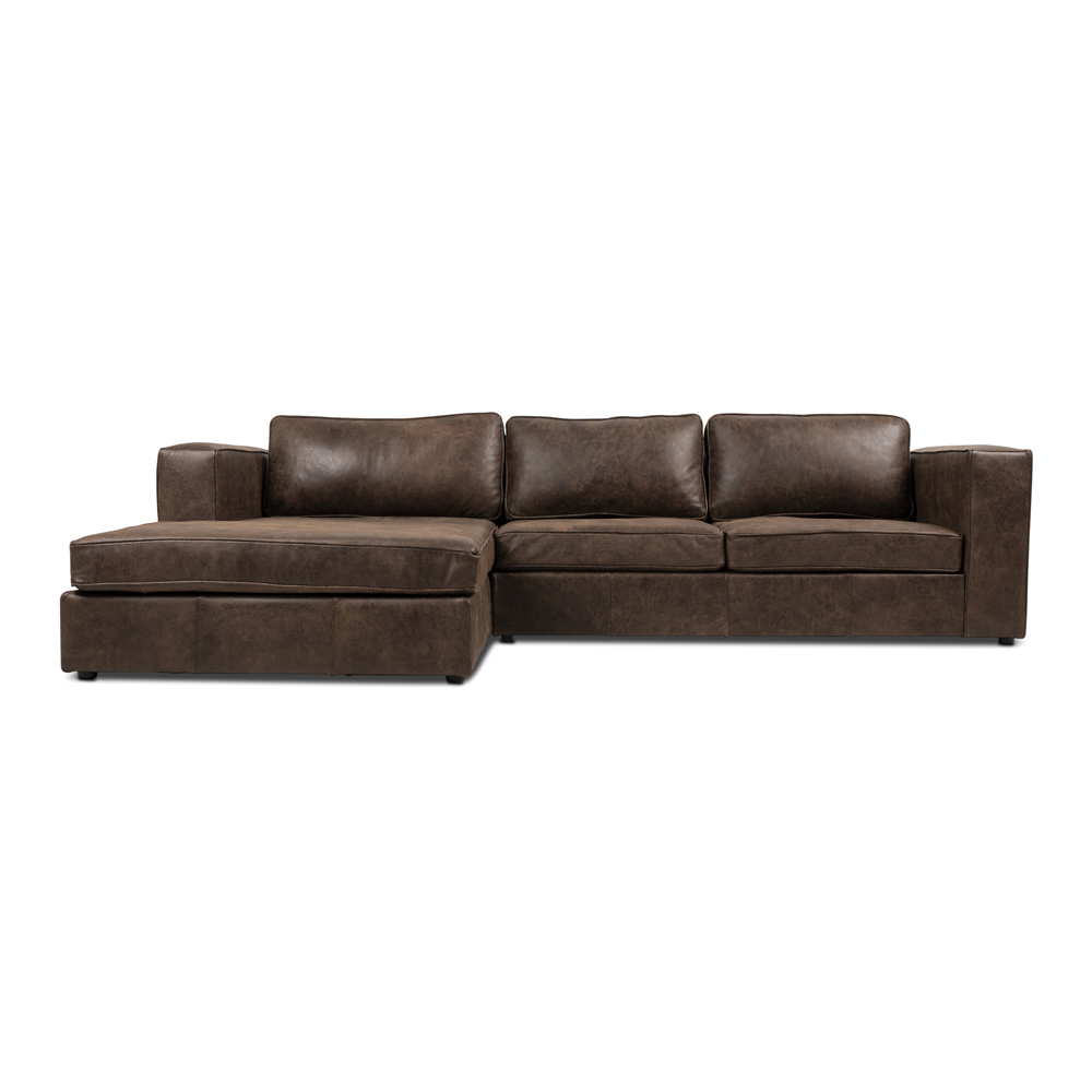 Huxley Corner Couch Kalahari Leather Brown